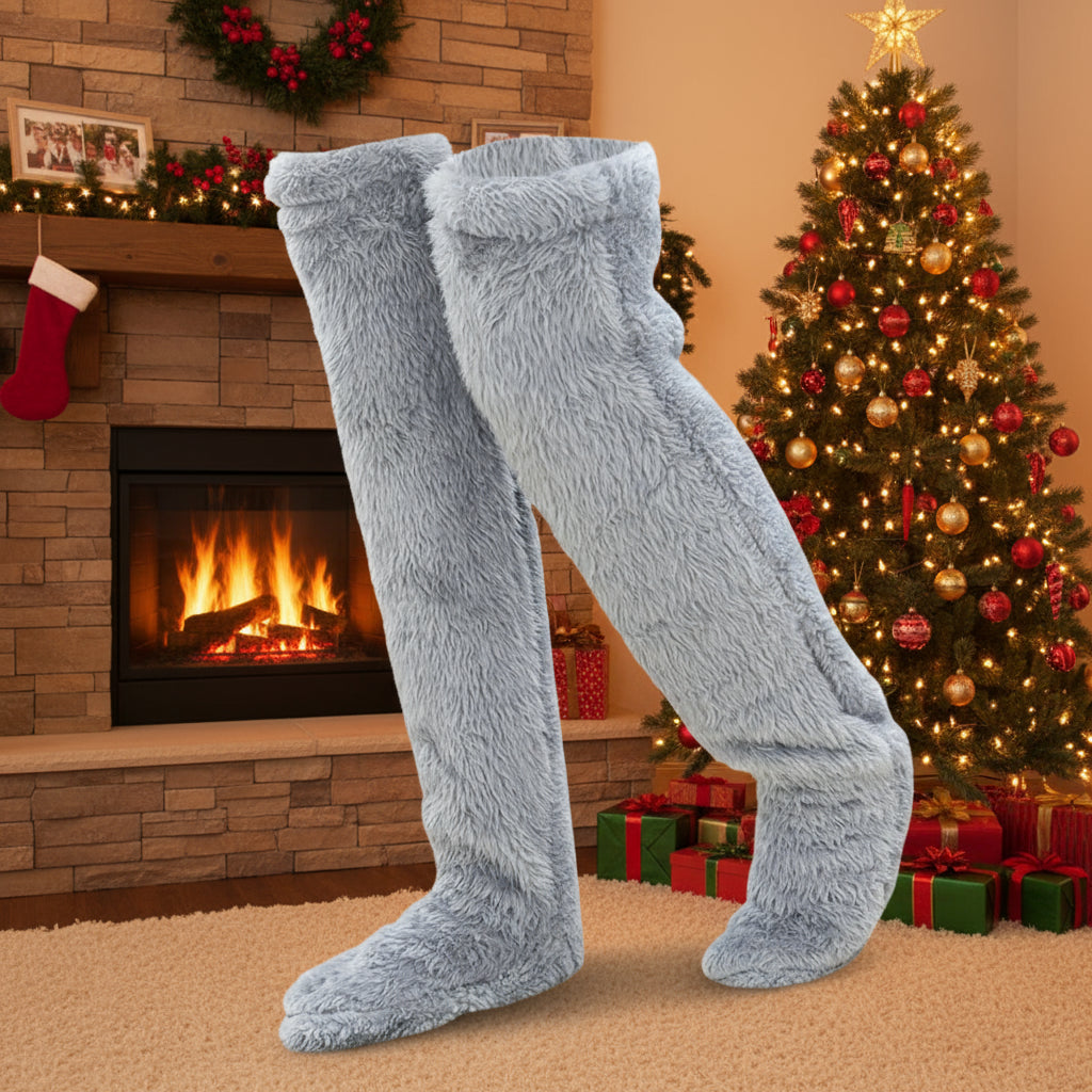 Thigh High Socks over Knee Fuzzy Socks Boot Socks Stocking Legging Stocking Plush Leg Warmers for Office Living Room Women Kids