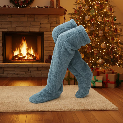 Thigh High Socks over Knee Fuzzy Socks Boot Socks Stocking Legging Stocking Plush Leg Warmers for Office Living Room Women Kids